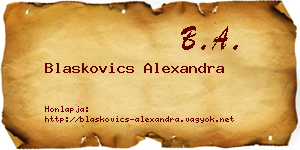 Blaskovics Alexandra névjegykártya